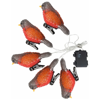 Scatola di batteria impermeabile con stringa di luce per uccelli in acrilico luci decorative impermeabili IP44 rosso giallo consegna senza batteria