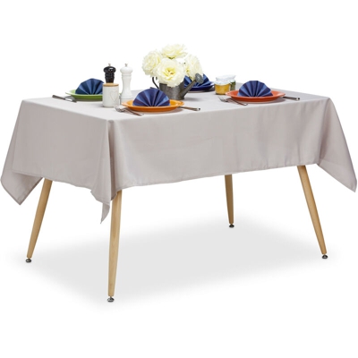 Tovaglia da tavola idrorepellente poliestere stirabile copritavolo da giardino 140 x 180 cm talpa