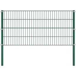 Pannello Di Recinzione Con Pali In Ferro 1,7x0,8 M Verde en oferta