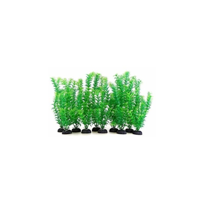 10 piante acquatiche, in plastica, piante artificiali per acquario, pesci decorative, 30 cm, verde - Filhome