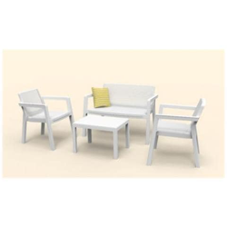 Set Salotto Da Esterno Emily Lounge Bianco Keter precio
