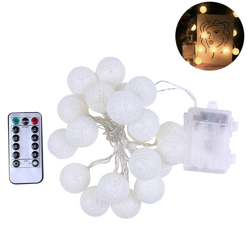 BZ1204 8 presenta una cassa di batteria 20LED cotone luci stringa palla luce decorativa della stringa Beige precio