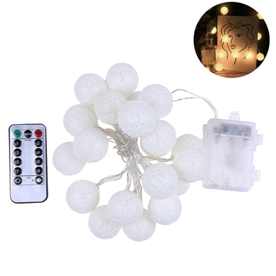 BZ1204 8 presenta una cassa di batteria 20LED cotone luci stringa palla luce decorativa della stringa Beige