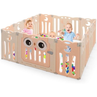 Box Recinto per Bambini, Barriera di Sicurezza Centro Attivita per Interno e Esterno, in HDPE (Rosa)