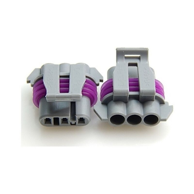 12129946 connettore automotive 3P femminile - max.14A - grigio / viola - Aptiv