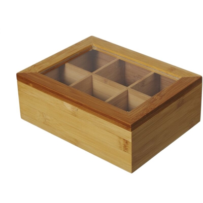 Casa Collection - Scatola Porta Tea 6 Scomparti 21X16X7,5 Cm in Bamboo