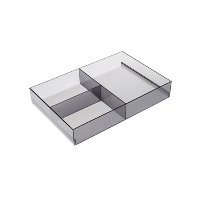 Reggimensola trasparente con supporto elegante effetto alluminio 85x30x52mm - 906 Reggimensola