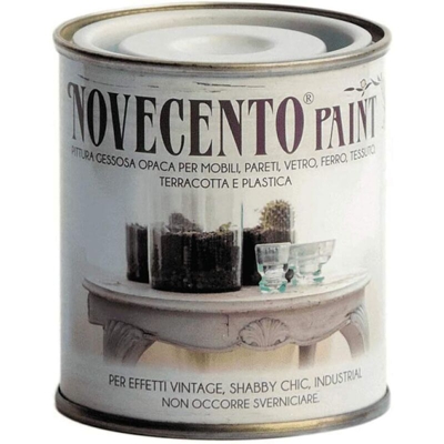 Gualtiero Meazza - Pittura Gessosa Opaca Shabby Chic per Mobili Pareti Vetro Gesso Novecento Paint - Formato: 125 Ml - Colore: Grigio Cenere