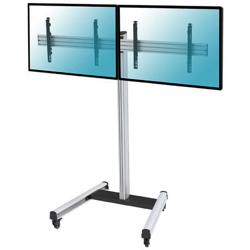 031-1220k2 Supporto Tv Da Pavimento Mobile Con Ruote Per 2 Tv Lcd Led 50-55, Altezza 175 Cm precio