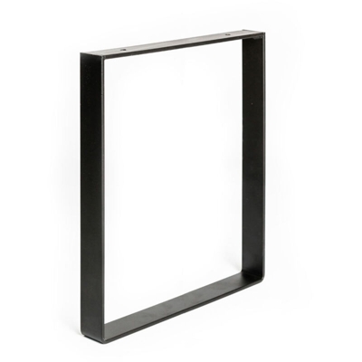 Gamba/telaio rettangolare in acciaio per tavoli o mobili in stile industriale. Altezza di 38,5 cm. Realizzata in acciaio con finitura nero opaco. Per