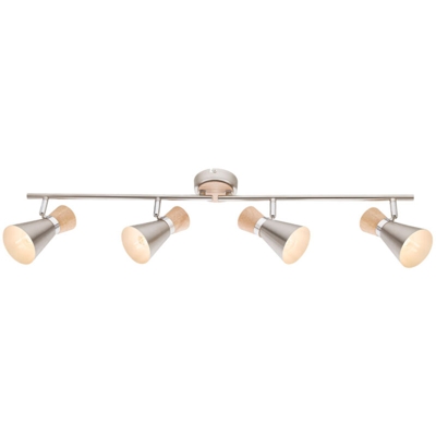 Etc-shop - plafoniera dimmer riflettore legno remoto regolabile incluso nel set. RGB lampade LED