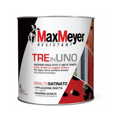 Smalto 3 in 1 Satinato Marrone 0,5 l