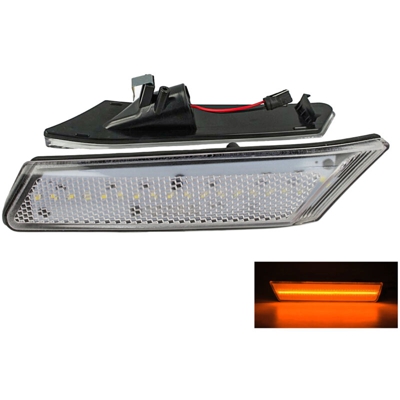Kit Freccia Laterale a Led Side Marker Lente Trasparente Luce Arancione Per Porsche 911 997 987 Carrera Boxster Cayman OEM 98763103802
