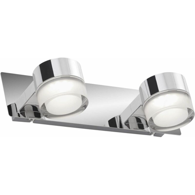 Luce a LED Applique modello Splash 2 Luci da 5Watt Protezione IP44 in Vetro Colore Cromo Satinato