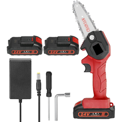 Due societa elettriche carica di litio 24V motoseghe elettriche, giardinaggio potatura motosega | rosso - rosso en oferta