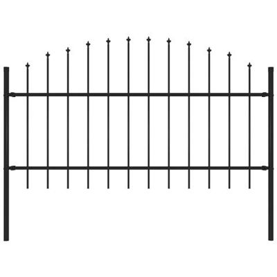 Recinzione Giardino Punta A Lancia (1-1,25) x1,7m Acciaio Nero