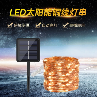 stringa di luce solare in rame luce della stringa all'aperto luci di Natale caldo della lampada led bianco fata 8 -20 metri funzione di lampada 200