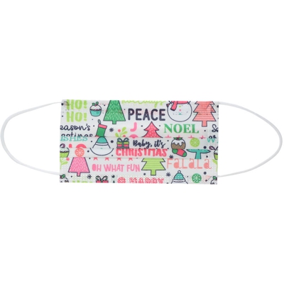 ��Non medico�� Maschere natalizie Maschere monouso a 3 strati 5 pezzi,bianca - bianca