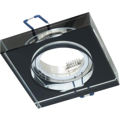 Zeitnet Inc. - Portafaretto incasso 60mm quadrato porta faretto nero vetro cristallo specchio GU10 GU5.3 MR16