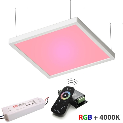 KIT lampada pannello sospensione LED 55W centralina RGBW 4000K alimentatore 24V