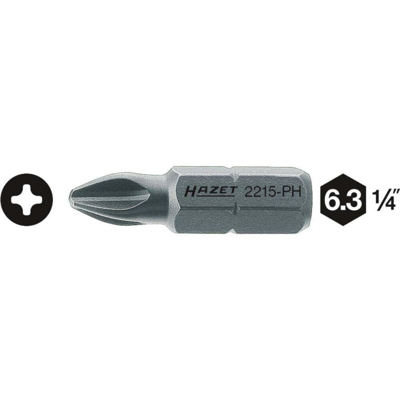 Hazet 2215-PH2 Inserto a Croce PH 2 Acciaio speciale C 6.3 1 pz.