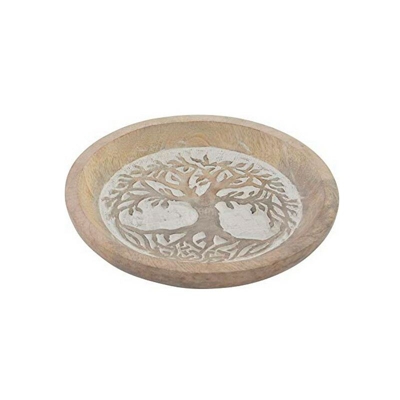 Bigbuy Home - Svuotatasche Vassoio Albero (Ø 22 cm) (Refurbished A+)