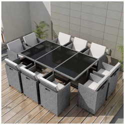 31 Pz Mobili Da Giardino In Polirattan Grigio características