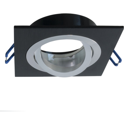 Zeitnet Inc. - Portafaretto nero orientabile incasso quadrato 80mm supporto luci LED GU10 GU5.3