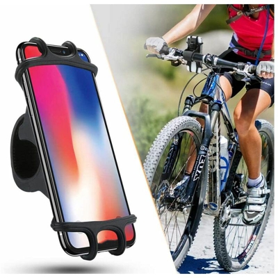 B&s - Supporto cellulare bici in gomma porta telefono bicicletta manubrio orientabile