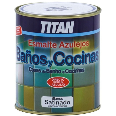 Piastrelle pittura per bagni e cucine 750 mL - Bianco 1400 - Bianco 1400 - Titan