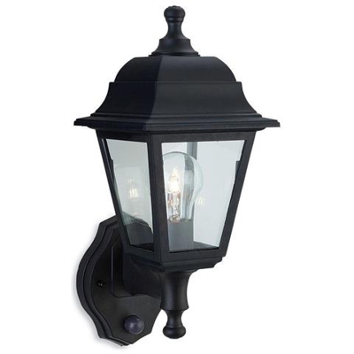 Lanterna Da Parete Per Esterni 1 Luce - Verticale Con Resina Nera Pir Ip44, E27