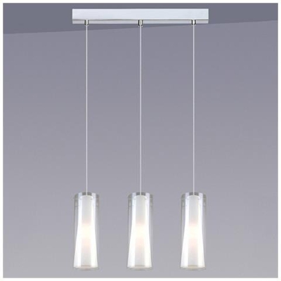 Sospensione Moderna A Sospensione Cromata A 3 Luci Con Paralume In Vetro, Attacco E27