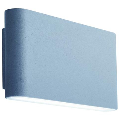 Applique Led Da Esterno In Alluminio Grigio Con Diffusore Satinato Ip44