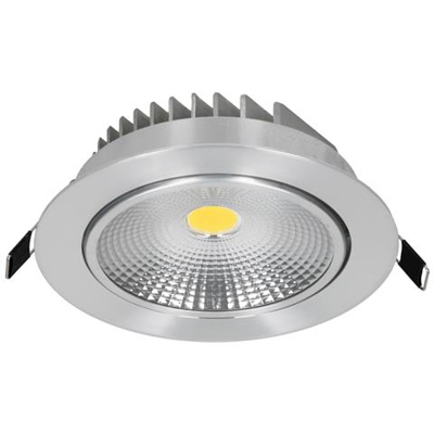 10 X Faretto Led Da Incasso Cob + Trasformatore - 12w 230v - Argento - Realizzato In Alluminio - Ø 135 Mm - 1043 Lumen - Bianco Freddo 6000k - Angolo Del Fascio Luminoso 60 ° - Lampadina