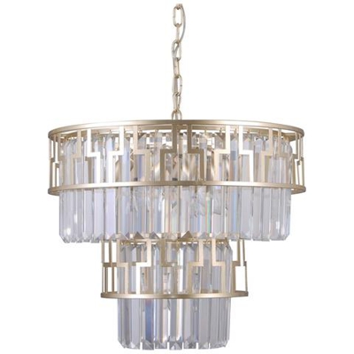 Lampada A Sospensione Moderna Nera Opaca, Oro 7 Luci, Attacco E14