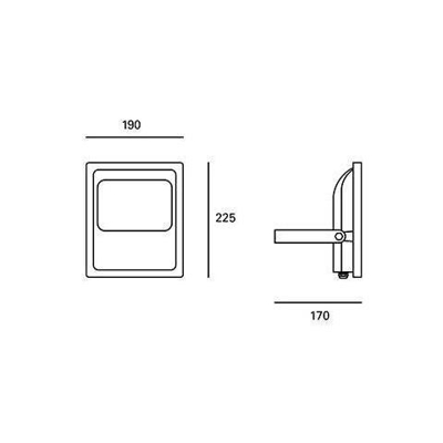 Faretto Led 1 Luce Proiettore Da Esterno Nero Ip65