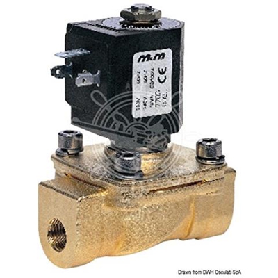 Elettrovalvola per Inserire Tra La Pompa di Carico ed il W. C Femmina Nera e Oro 1/2'' 24 V 50.203.11