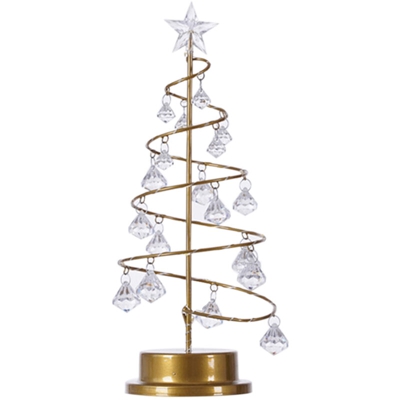 Crystal Diamond Christmas Tree Light Room Camera da letto Led Star Night Light senza batteria