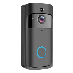 Campanello senza fili con fotocamera, visione notturna bidirezionale e app Fotocamera di rilevamento umano PIR per iOS, Android en oferta