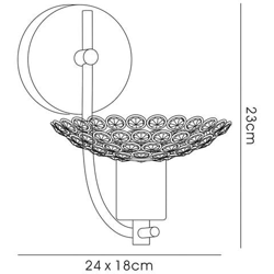 Applique 1 Luce Nichel Satinato, Cristallo en oferta