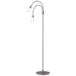 Lampada Da Terra A Led 2 Luci Cromo, Bianco en oferta