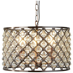 Sospensione A Soffitto A 3 Luci In Rame Con Cristalli Di Vetro, Attacco E14 características