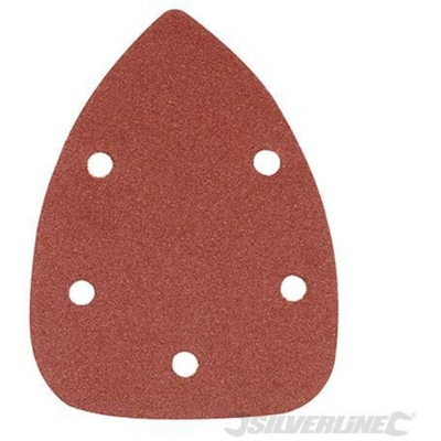 Silverline 10 fogli per levigatura a dettaglio a fissaggio strappo 140 mm 80 Grana