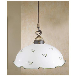 Lampada A Sospensione A Cupola In Vetro Stile Cottage In Ottone Antico Opaco, 1x Attacco E27 en oferta