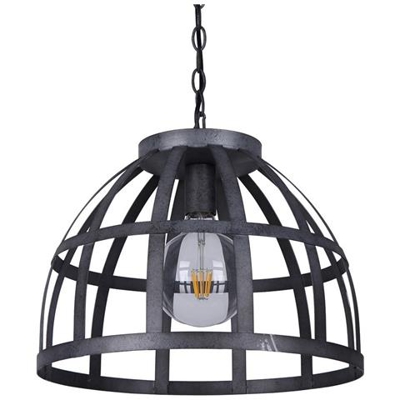 Ciondolo Appeso Industriale E Retrò In Argento Antico 1 Luce, E27