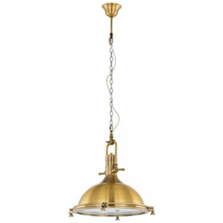 Lampada A Sospensione Industriale E Retrò In Bronzo Antico 1 Luce Con Paralume In Bronzo, E27 características