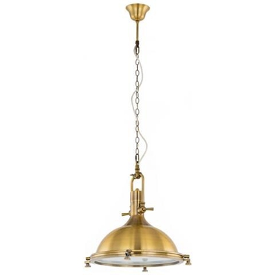 Lampada A Sospensione Industriale E Retrò In Bronzo Antico 1 Luce Con Paralume In Bronzo, E27