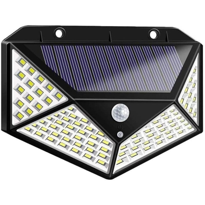 Faretto Esterno Crepuscolare Ad Energia Solare 100 Led Con Sensore Di Movimento