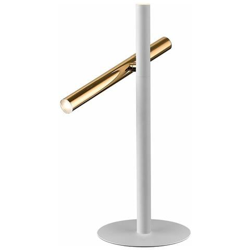 Lampada Da Tavolo A Led Integrata A 2 Luci Bianco Opaco, Oro en oferta