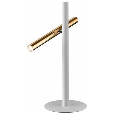 Lampada Da Tavolo A Led Integrata A 2 Luci Bianco Opaco, Oro